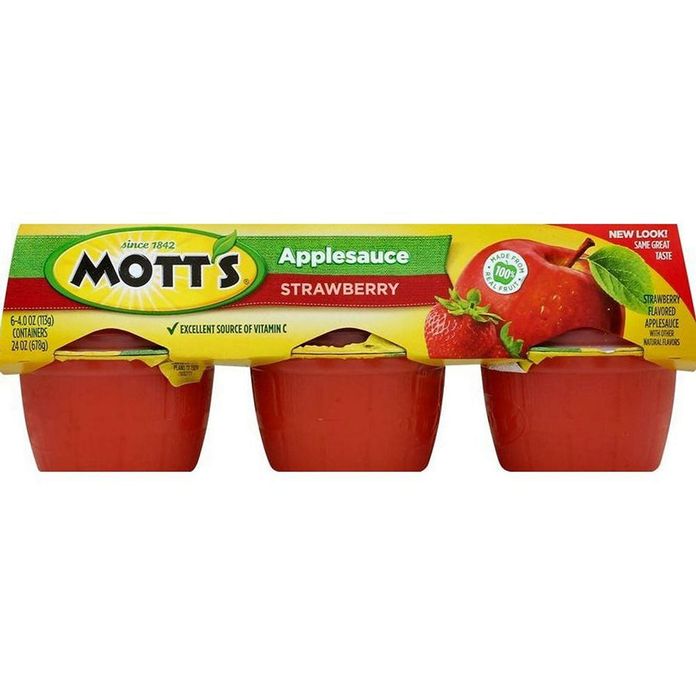 Mott's Strawberry Applesauce 6 pk Cups, 4 oz