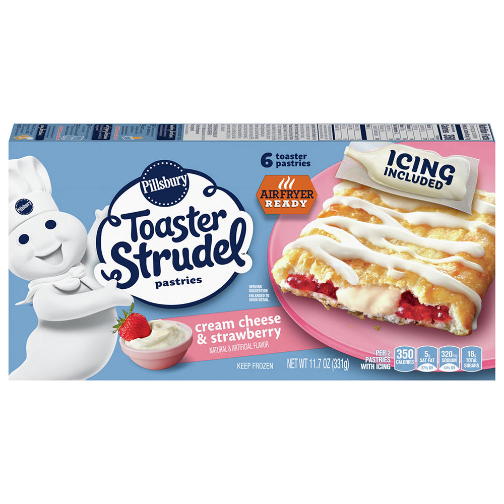 Pillsbury Toaster Strudel Frozen Pastries - Cream Cheese & Strawberry, 6 ct