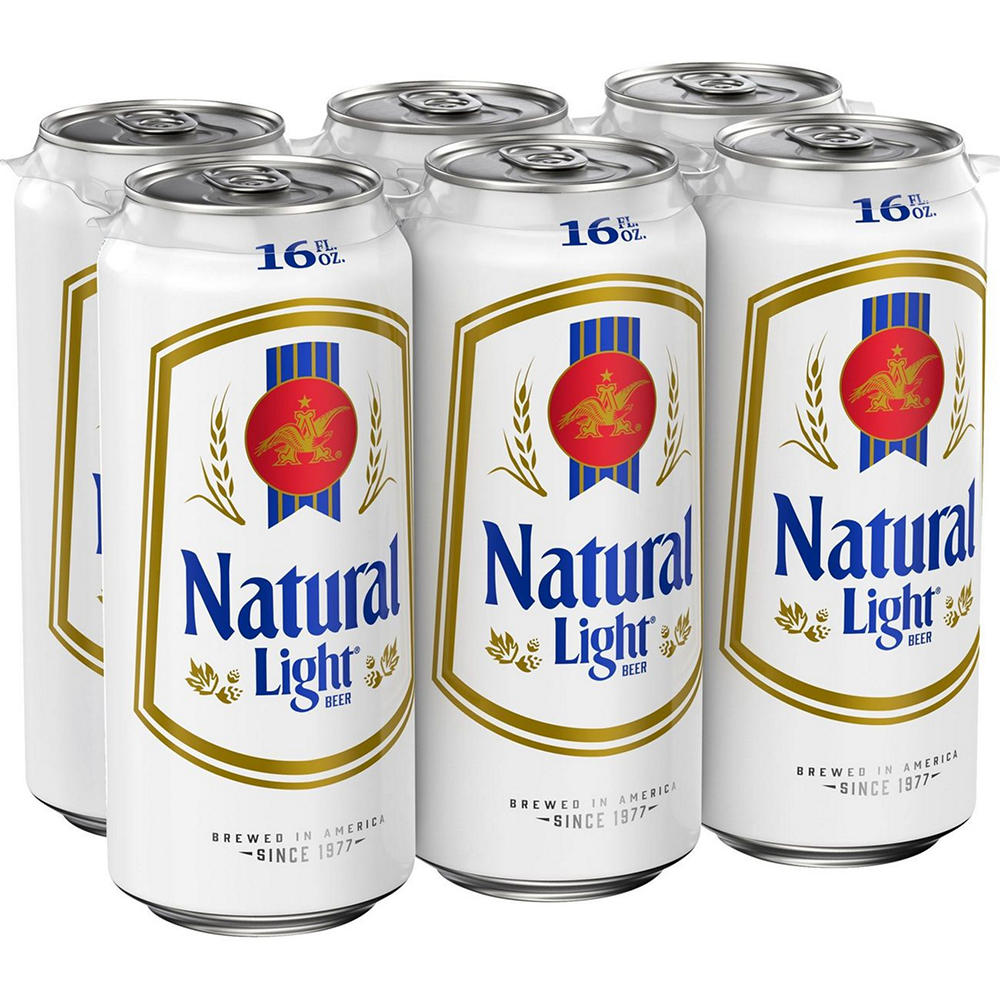 Natural Light Beer 6 pk Cans, 16 oz