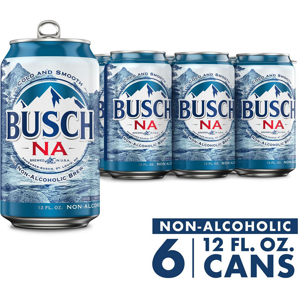 Busch Non Alcoholic Beer 6 pk Cans, 12 oz