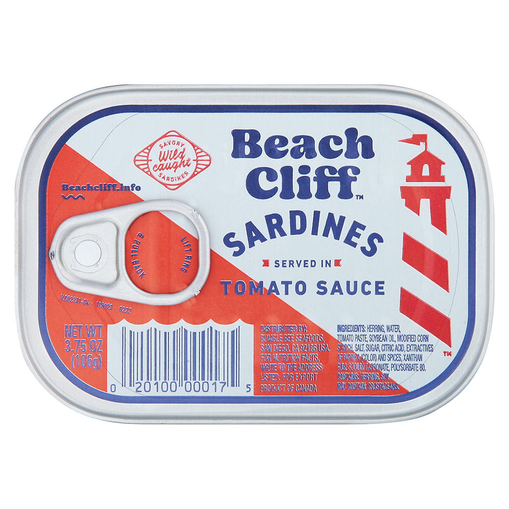 Beach Cliff Sardines in Tomato Sauce, 3.75 oz
