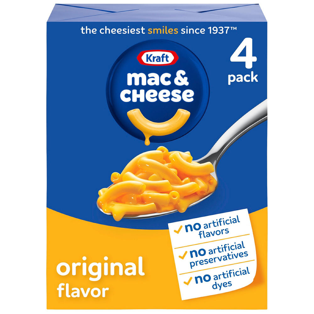 Kraft Original Flavor Macaroni and Cheese, 4 ct
