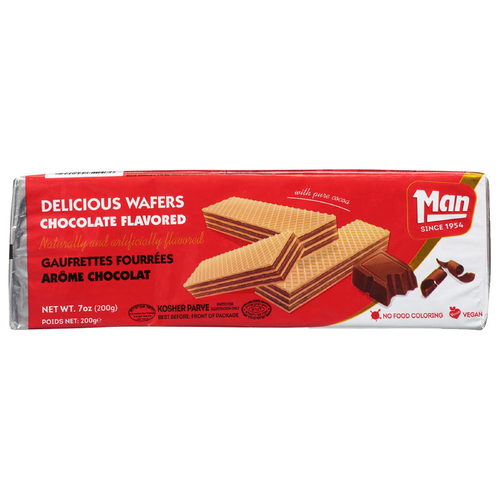 Man Kosher Chocolate Flavored Wafers, 7 oz