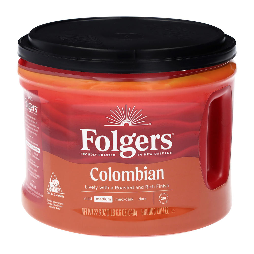 Folgers Colombian Medium Roast Ground Coffee, 22.60 oz
