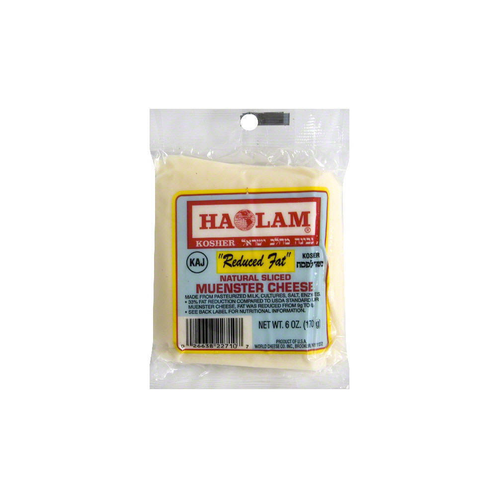 Haolam Reduced Fat Natural Muenster Sliced Cheese, 6 oz