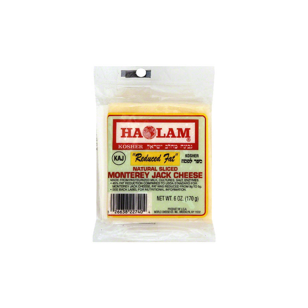 Haolam Natural Monterey Jack Reduced Fat Sliced Cheese, 6 oz