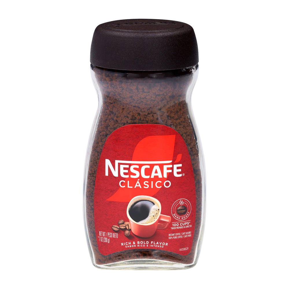 Nescafe Clasico Pure Dark Roast Instant Coffee, 7 oz