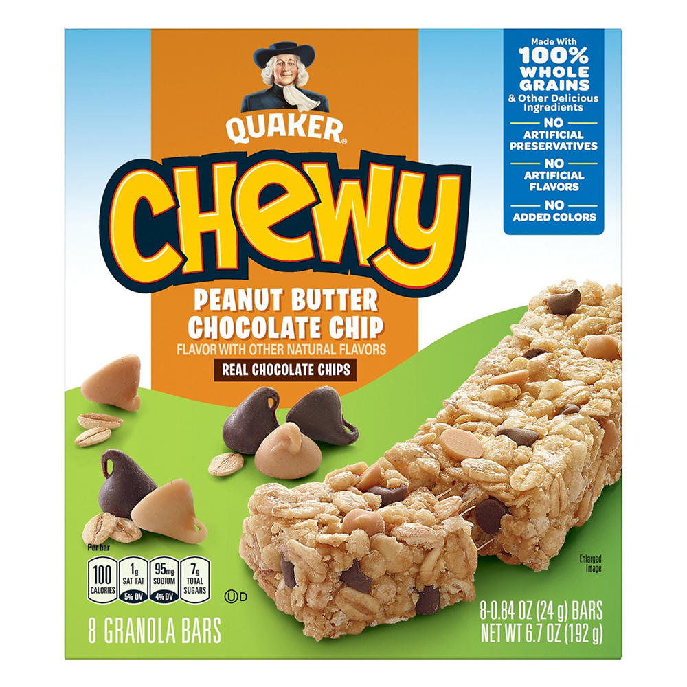 Quaker Chewy Peanut Butter Chocolate Chip Granola Bars, 8 ct