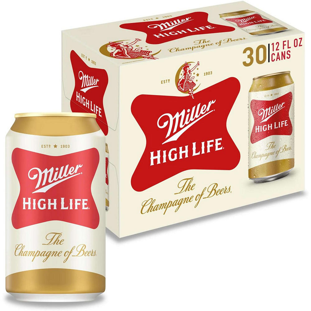 Miller High Life Beer 30 pk Cans, 12 oz