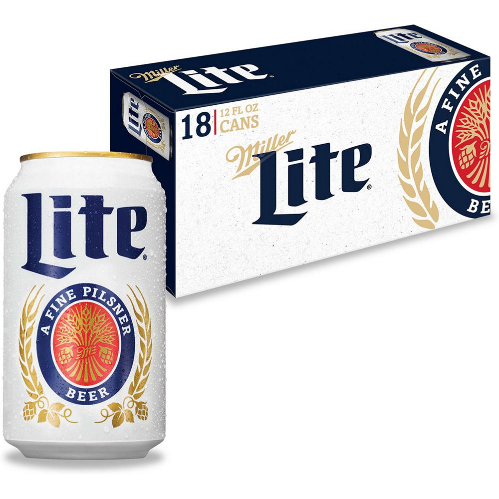 Miller Lite Beer 18 pk Cans, 12 oz