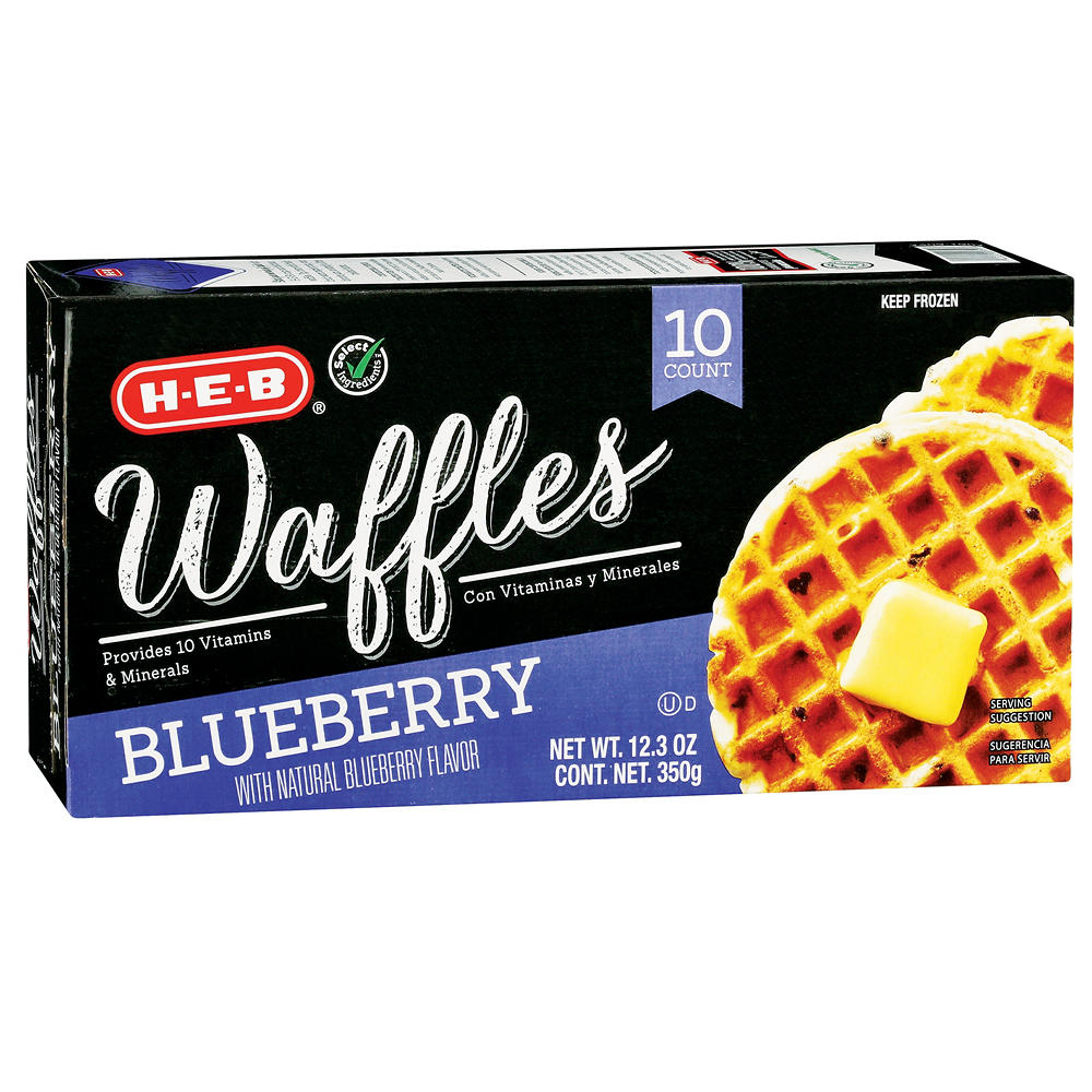 H-E-B Frozen Waffles - Blueberry, 10 ct