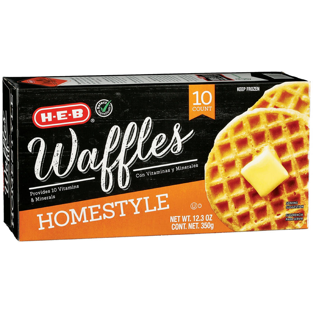H-E-B Frozen Waffles - Homestyle, 10 ct