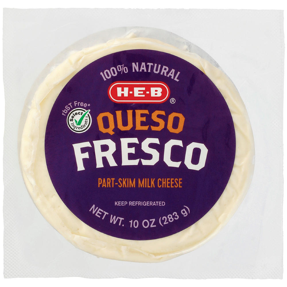 H-E-B Queso Fresco Part-Skim Milk Cheese, 10 oz