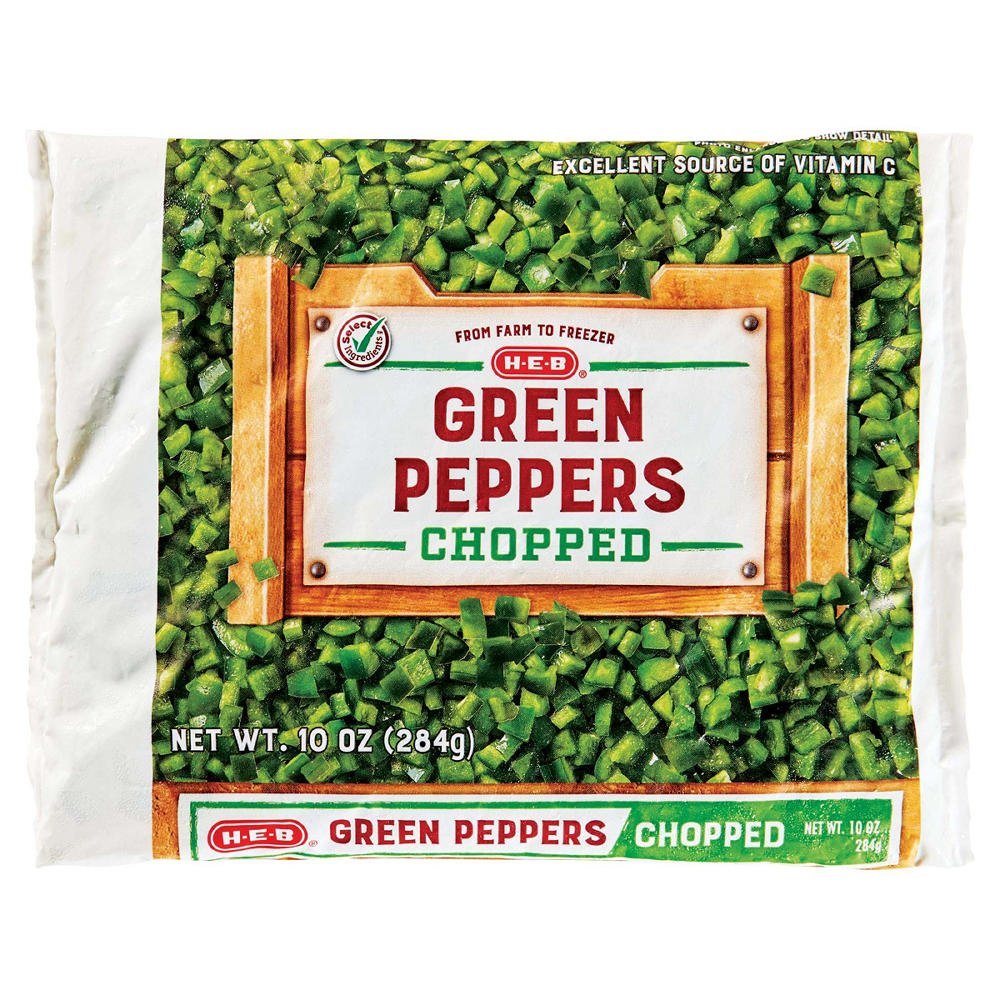 H-E-B Frozen Chopped Green Peppers, 10 oz