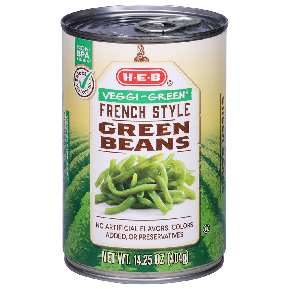 H-E-B Veggi-Green French Style Green Beans, 14.25 oz