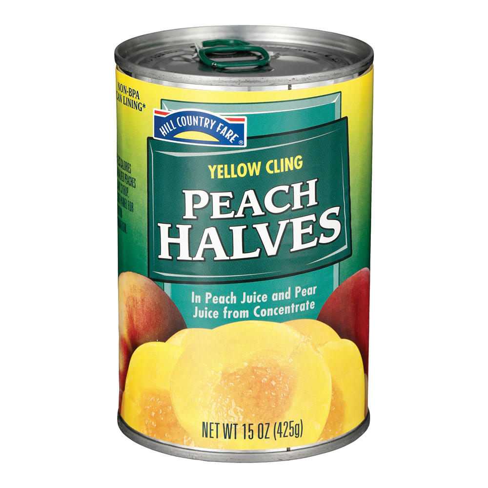 Hill Country Fare Light Yellow Cling Peach Halves, 15 oz