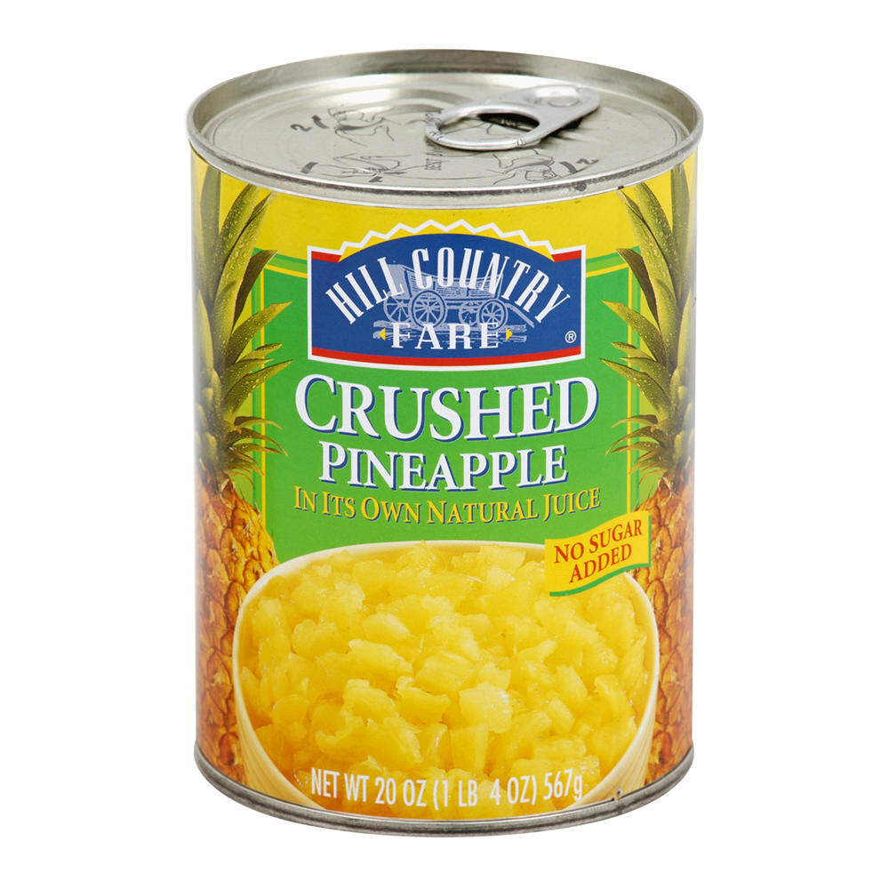 Hill Country Fare No Sugar Added Crushed Pineapple, 20 oz