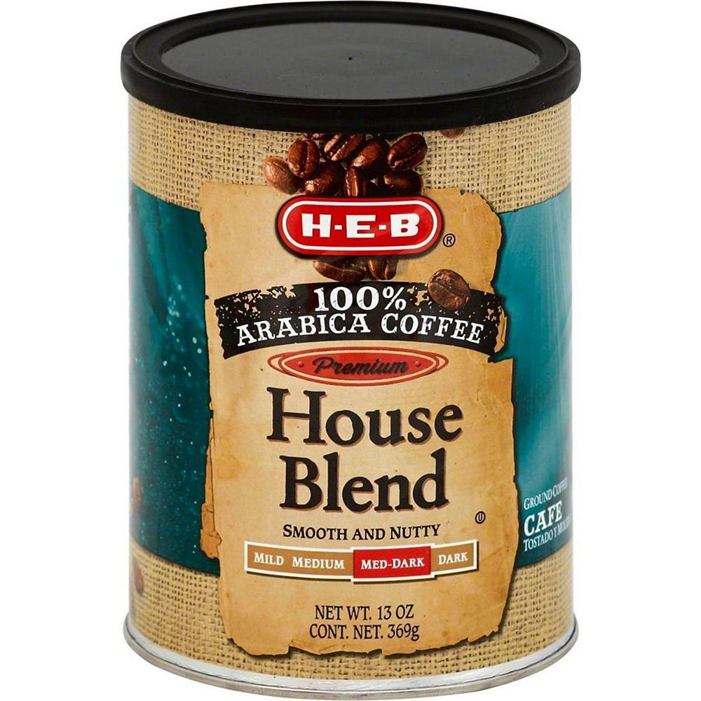 H-E-B Premium 100% Arabica House Blend Med-Dark Roast Ground Coffee, 13 oz