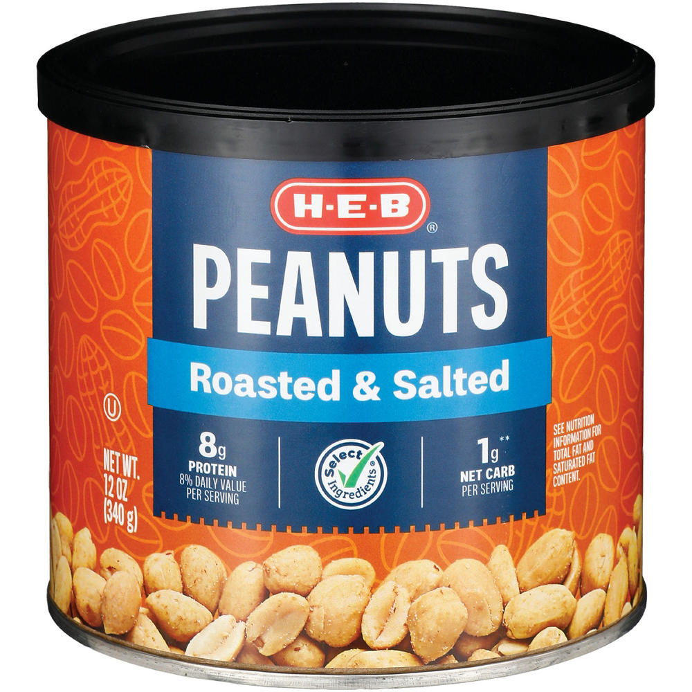 H-E-B Salted Roasted Peanuts, 12 oz