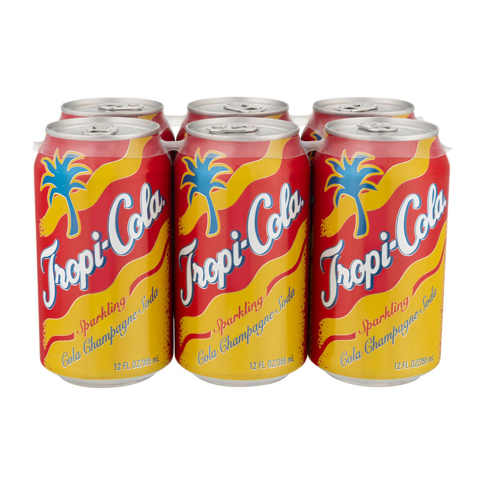Tropi-Cola Sparkling Cola Champagne Soda 12 oz Cans, 6 pk