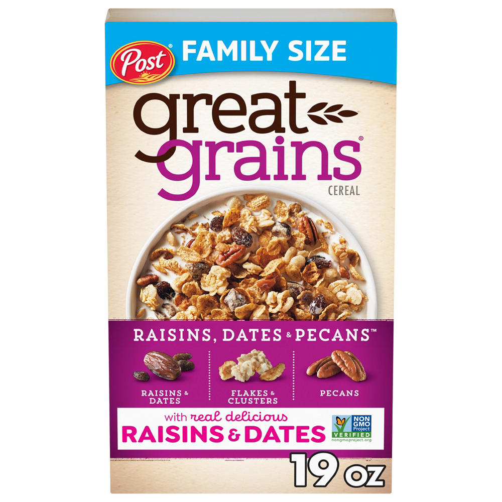 Post Great Grains Raisins Dates & Pecans Cereal, 19 oz