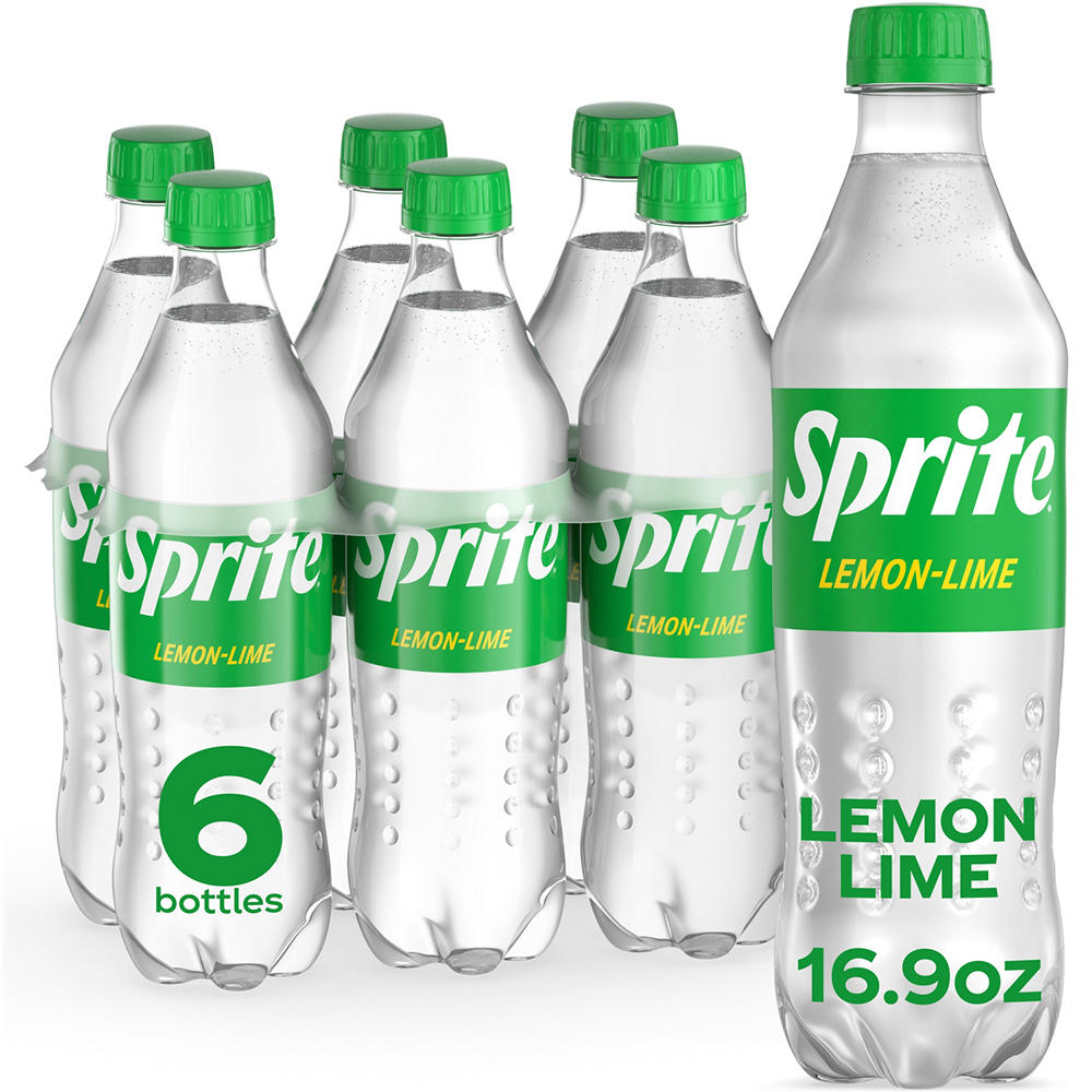 Sprite Lemon Lime Caffeine Free Soda Soft Drink 6 pk Bottles, 16.9 oz