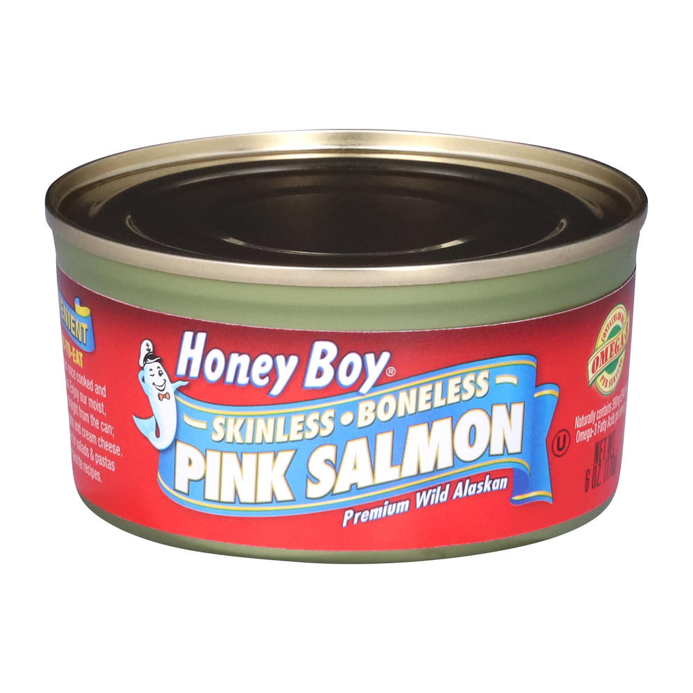 Honey Boy Skinless & Boneless Pink Salmon, 6 oz