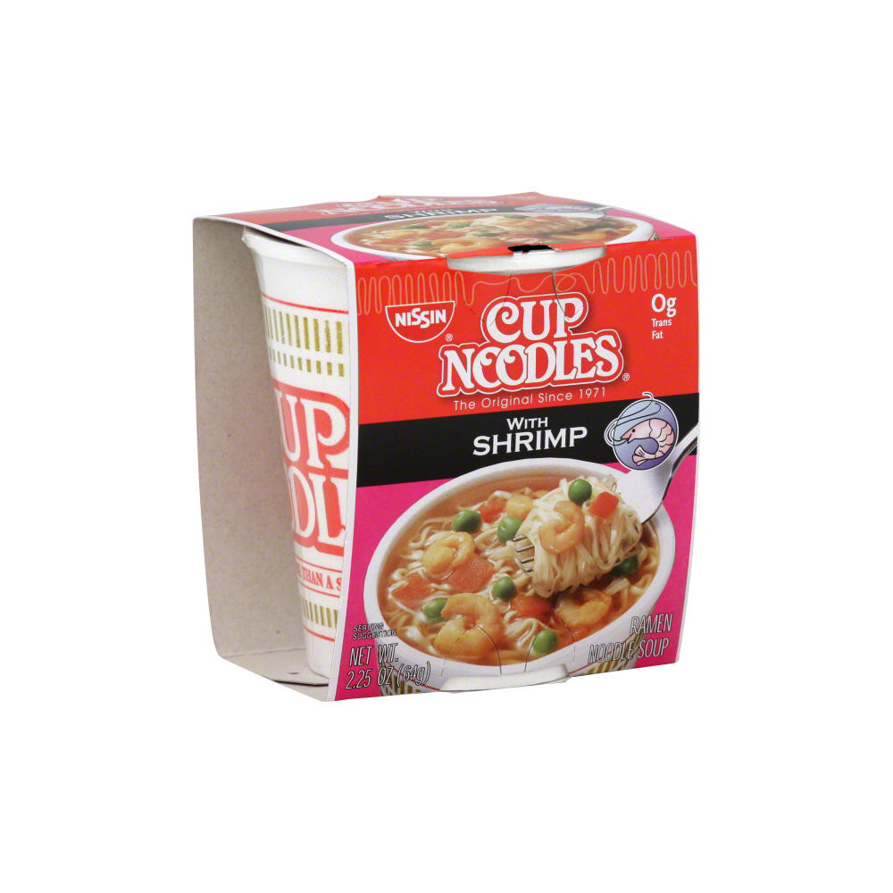 Nissin Cup Noodles with Shrimp Ramen Noodle Soup, 2.25 oz