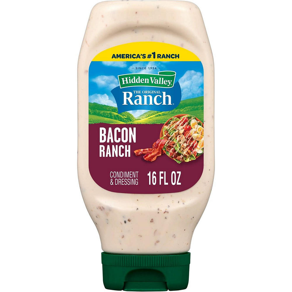 Hidden Valley Bacon Ranch Condiment and Dressing, Easy Squeeze Bottle, 16 oz