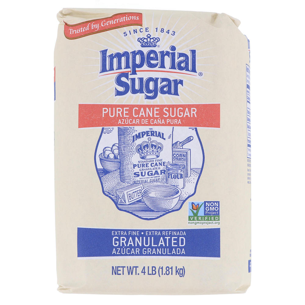 Imperial Sugar Pure Cane Extra Fine Granulated Sugar, 4 lbs