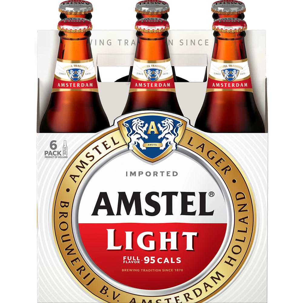 Amstel Light Lager Beer 6 pk Bottles, 12 oz