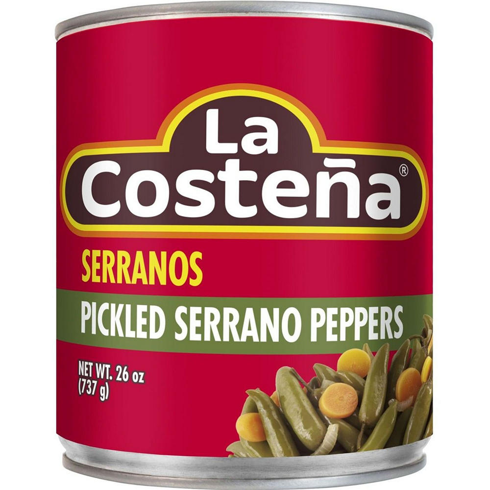 La Costena Pickled Serrano Peppers, 26 oz