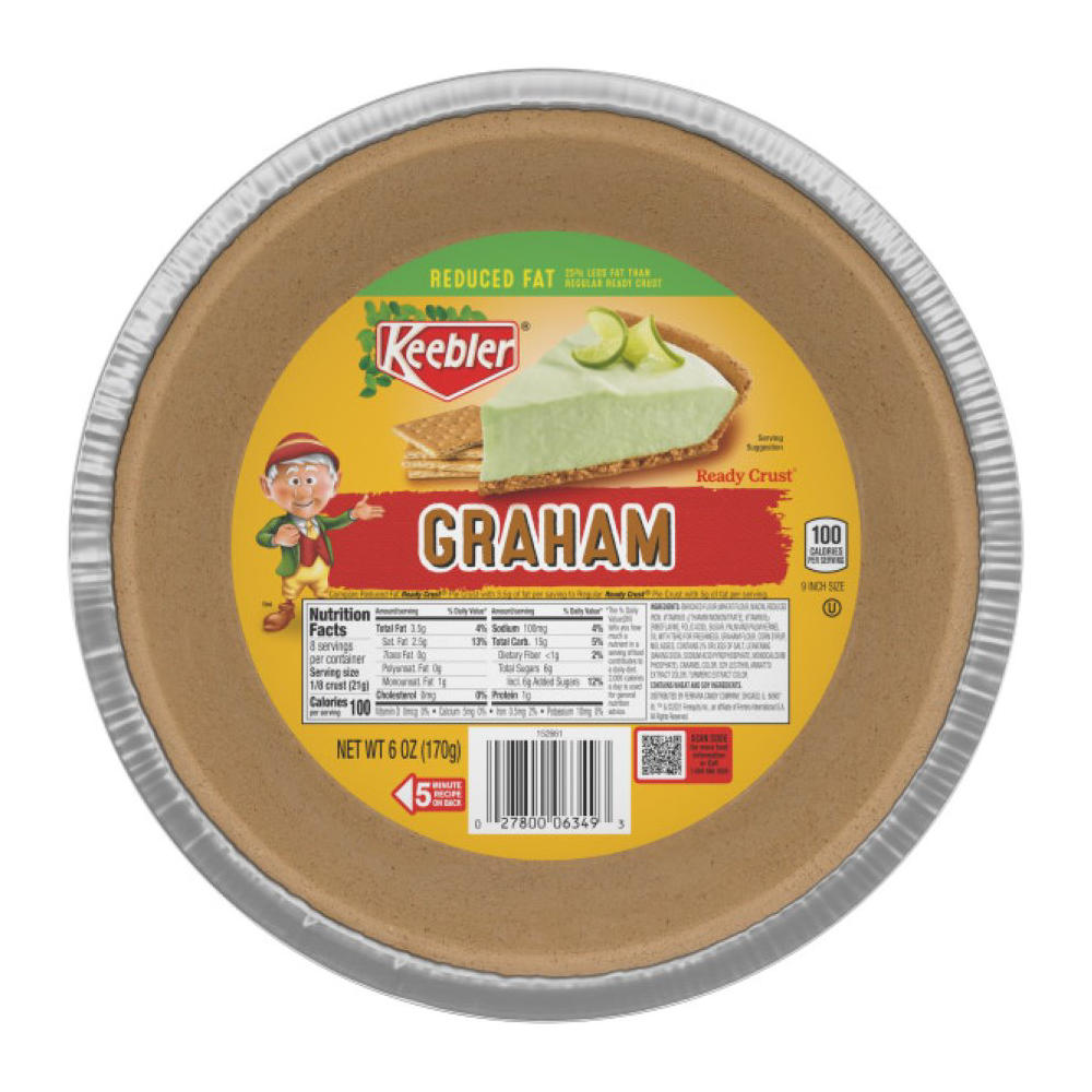 Keebler Reduced Fat 9" Graham Cracker Pie Crust, 6 oz