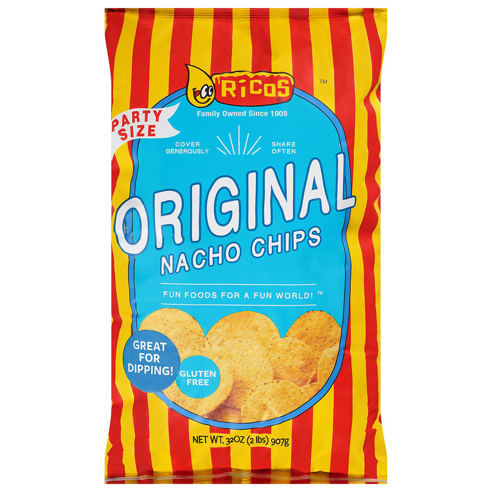 Ricos Original Nacho Chips Party Size, 32 oz