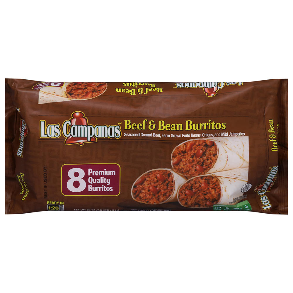 Las Campanas Beef & Bean Burritos Family Pack, 8 ct
