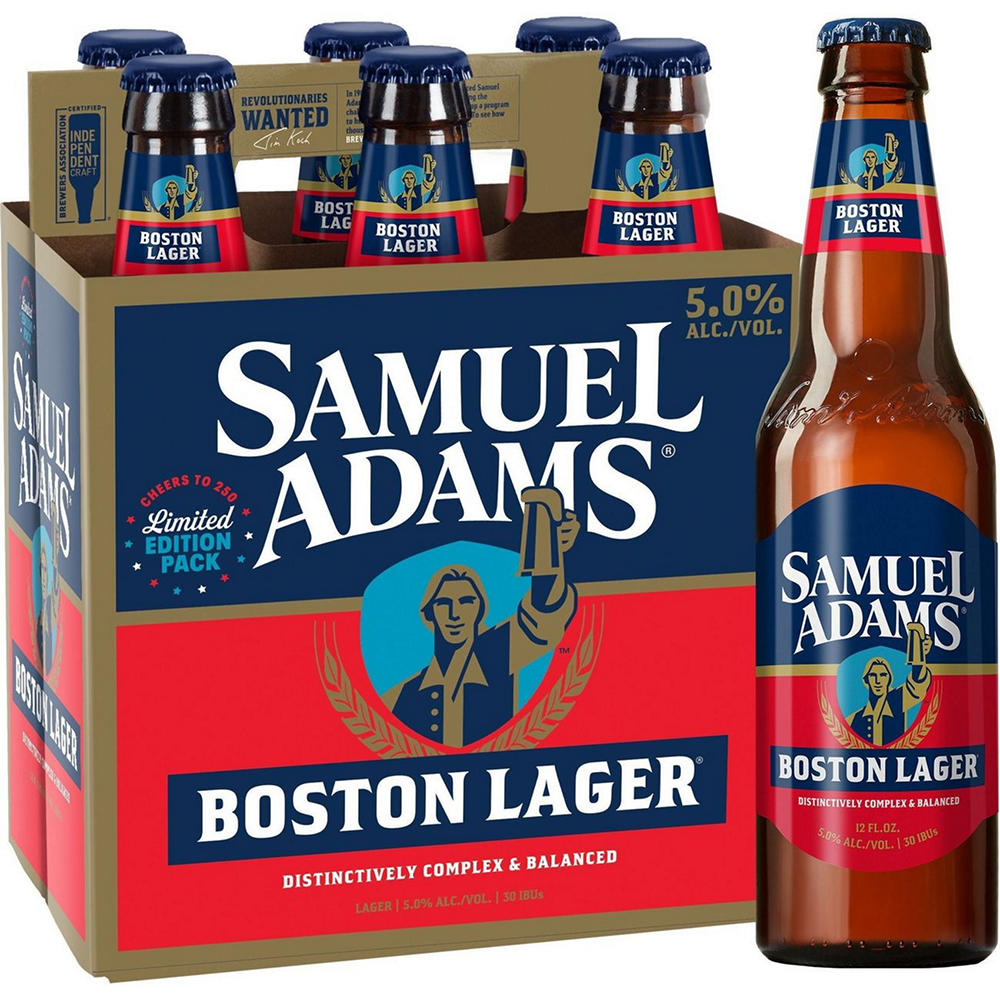 Samuel Adams Boston Lager Craft Beer 6 pk Bottles, 12 oz