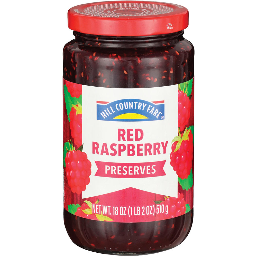 Hill Country Fare Red Raspberry Preserves, 18 oz