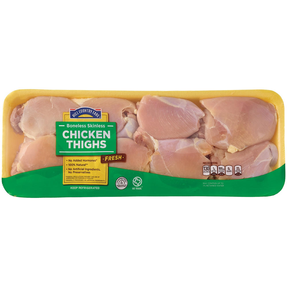 Hill Country Fare Boneless Skinless Chicken Thighs, Avg. 3.11 lbs