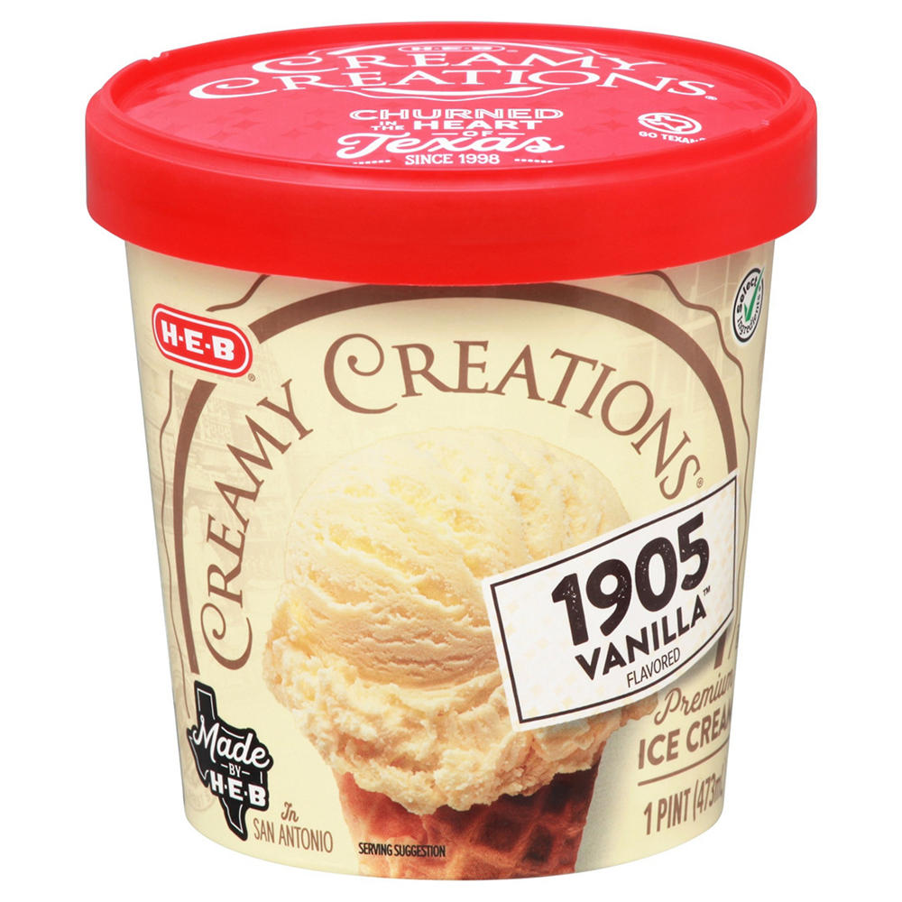 H-E-B Creamy Creations 1905 Vanilla Ice Cream, 1 pt