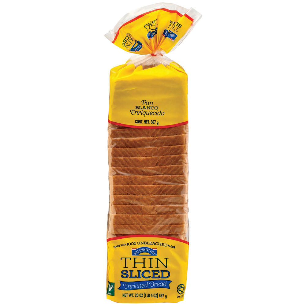 Hill Country Fare Thin Sliced Enriched White Sliced Bread, 20 oz