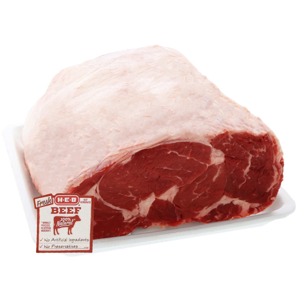 H-E-B Beef Boneless Large End Ribeye Roast, 6-8 Ribs, USDA Select, Avg. 5.6 lbs