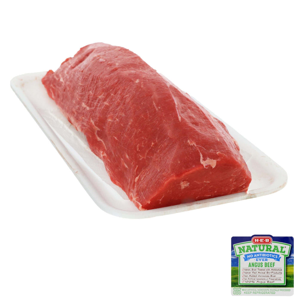H-E-B Natural Boneless Angus Beef Tenderloin Roast - USDA Choice, Avg. 4.5 lbs