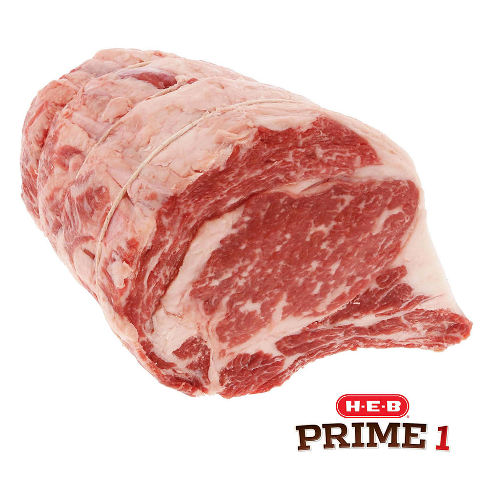H-E-B Prime 1 Beef Bone-In Ribeye Roast - Cut & Tied, Avg. 10.0 lbs