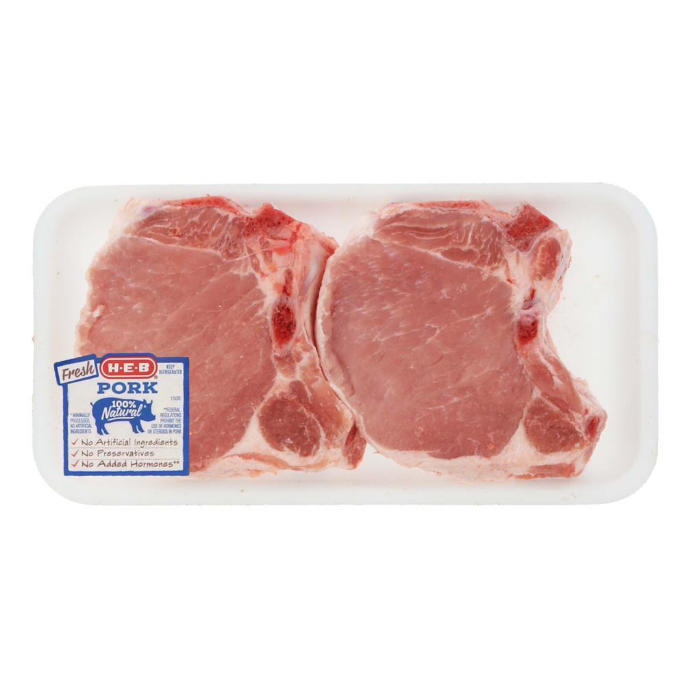H-E-B Bone-in Center Rib Pork Chops, Thick Cut, Avg. 1.25 lbs