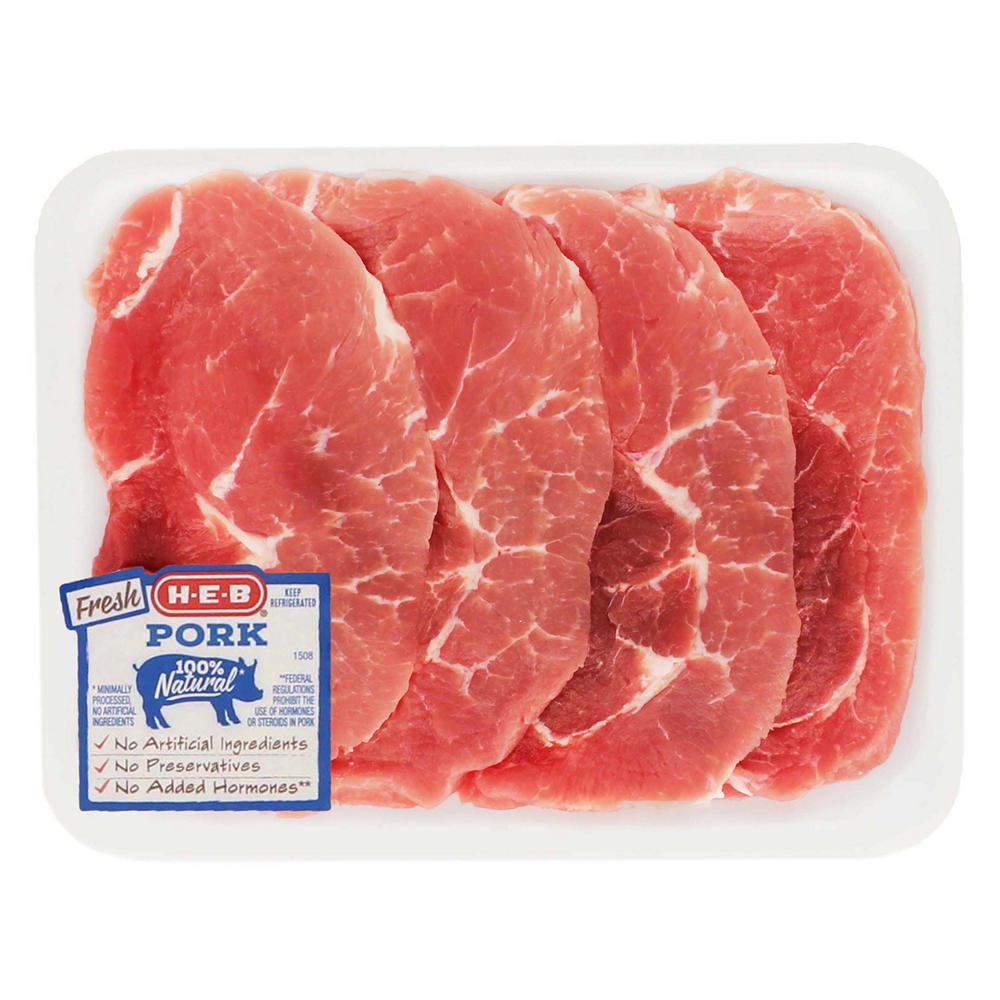H-E-B Boneless Sirloin Pork Chops, Thin Cut, Avg. 0.7805 lb