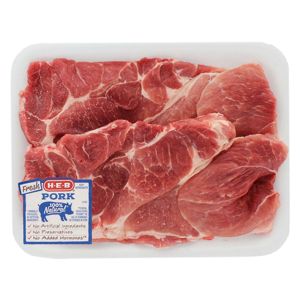 H-E-B Boneless Boston Butt Pork Steaks, Avg. 1.49 lbs