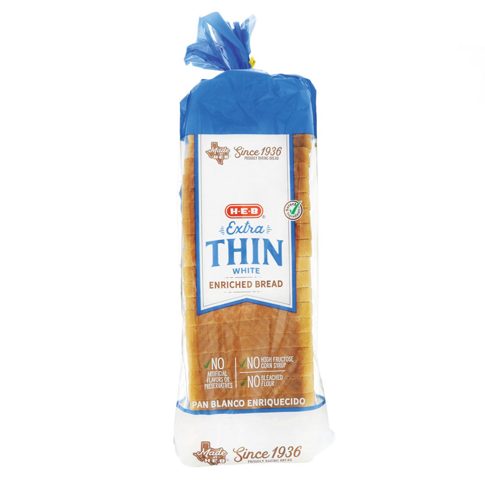 H-E-B Extra Thin White Sliced Bread, 24 oz