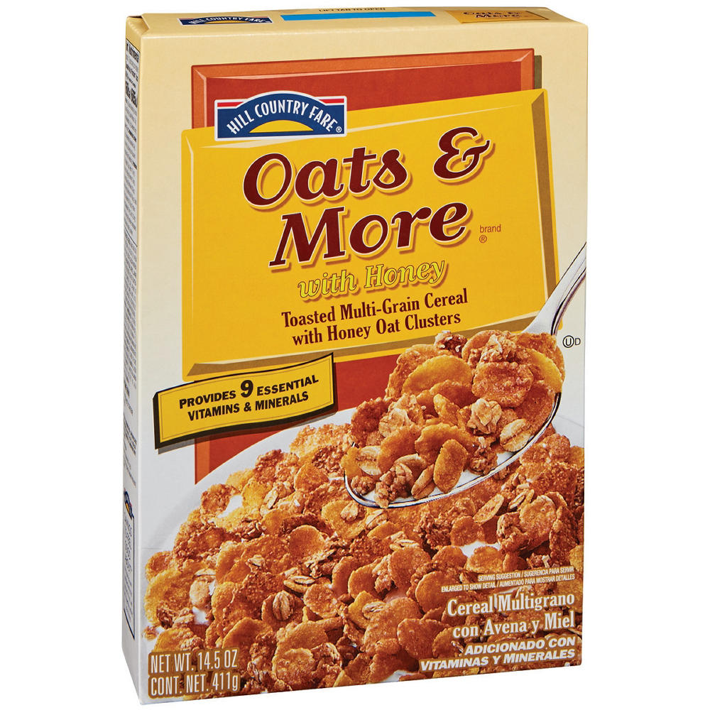 Hill Country Fare Oats & More Cereal with Honey Oat Clusters, 14.5 oz