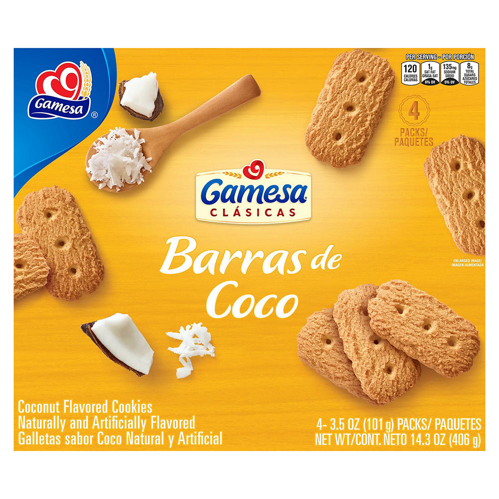 Gamesa Barras de Coco Coconut Cookies, 14.3 oz