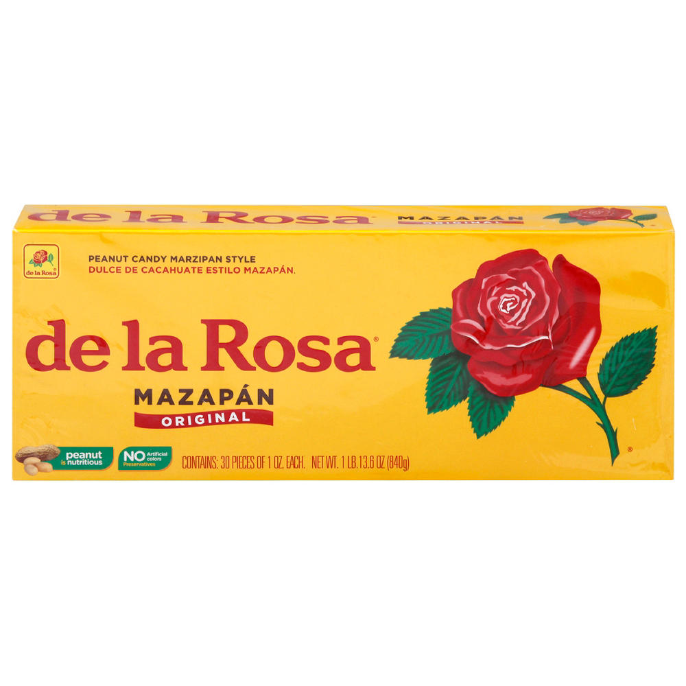 De La Rosa Mazapan Original Peanut Candy, 30 ct